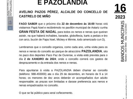 Festa de Nadal e Pazolandia en Castrelo de Mio