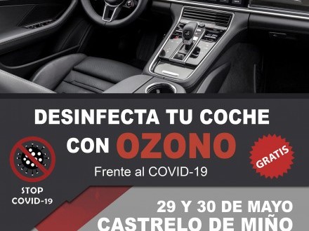 Desinfecta o teu coche con ozono frente  COVID-19