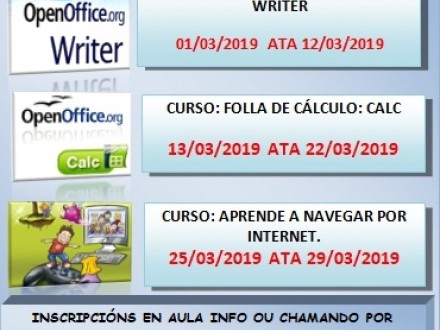 CURSOS PROGRAMADOS PARA O MES DE MARZO