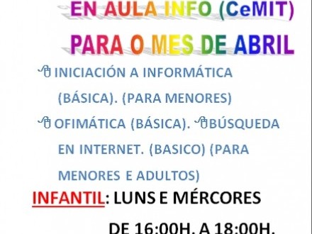 CURSOS  INFORMTICA DE BALDE EN AULA INFO.