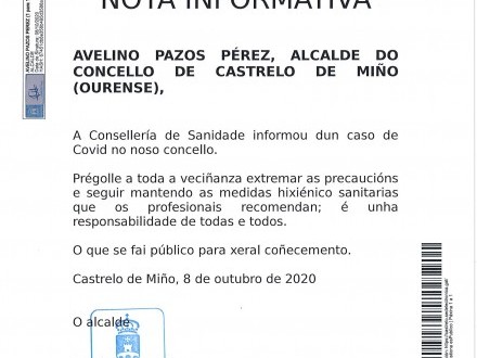 NOTA INFORMATIVA COVID-19