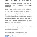 NOTA INFORMATIVA: Aviso de auga non apta para consumo humano